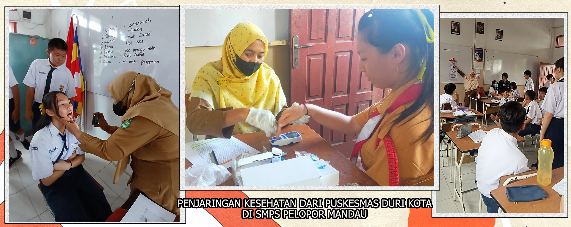 PENJARINGAN KESEHATAN DARI PUSKESMAS DURI KOTA  DI SMPS PELOPOR MANDAU